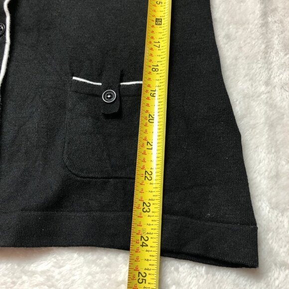 cleo Black & White Button Down Cardigan Size Petite Med - Picture 9 of 9